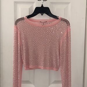Fashion nova “Doing Too Much Stud Top - Pink”